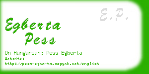 egberta pess business card